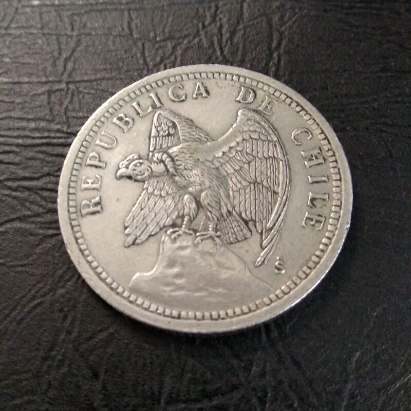 1 песо 1933 год Чили.