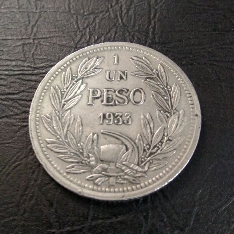 1 песо 1933 год Чили.